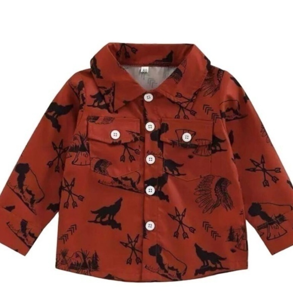 New "Wild west" toddler boy’s red shirt 5